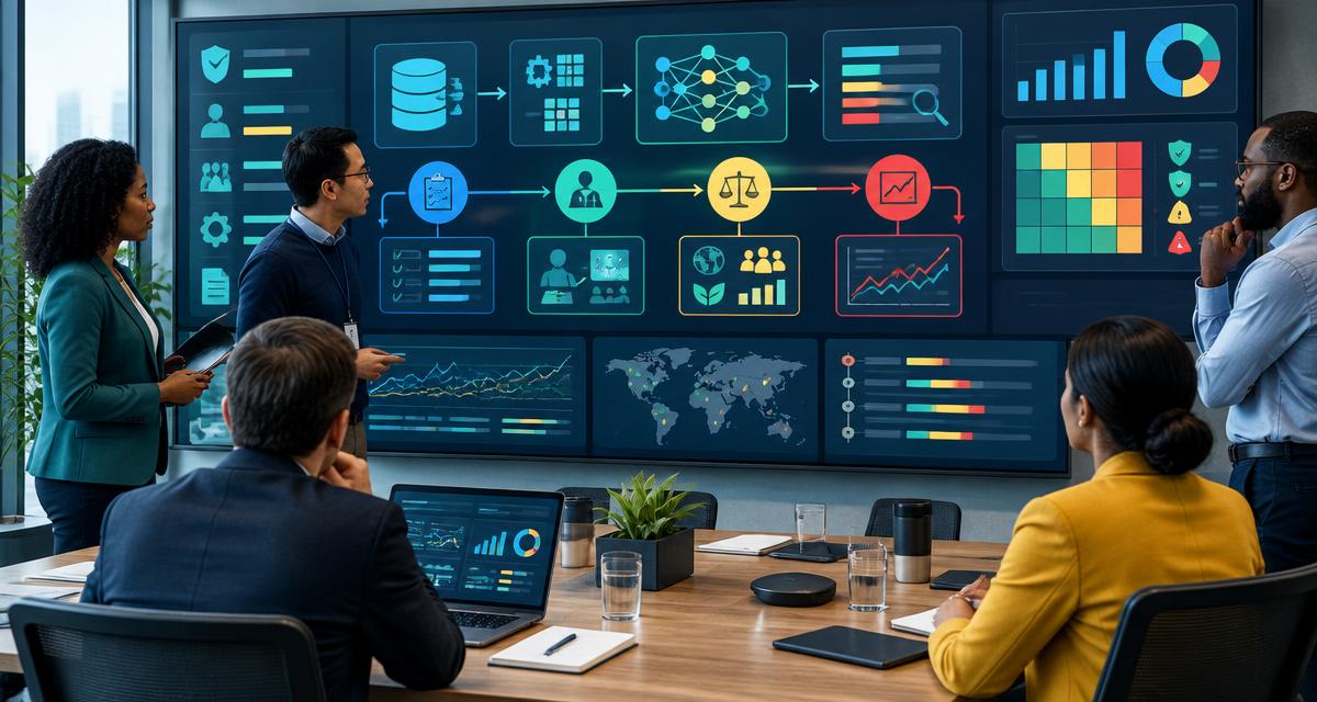 Cross-functional team reviewing AI lifecycle risks, human oversight and monitoring