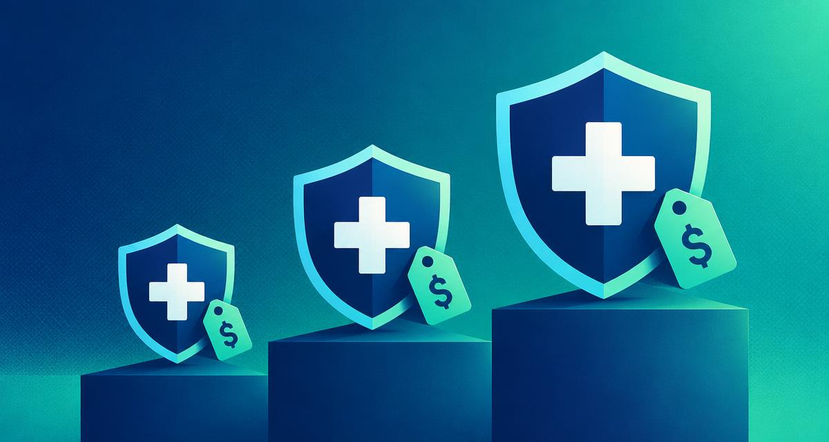 Three healthcare security shields of increasing size with price tags, representing HITRUST e1, i1 and r2 cost